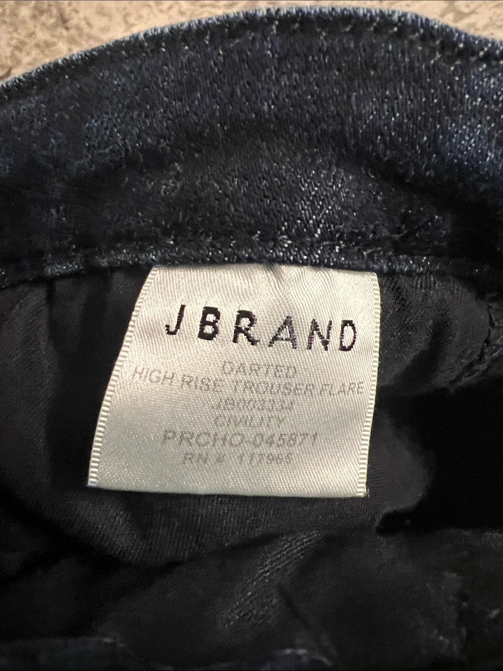 J Brand Dark High Waist Trouser Wide Flare Leg Jeans